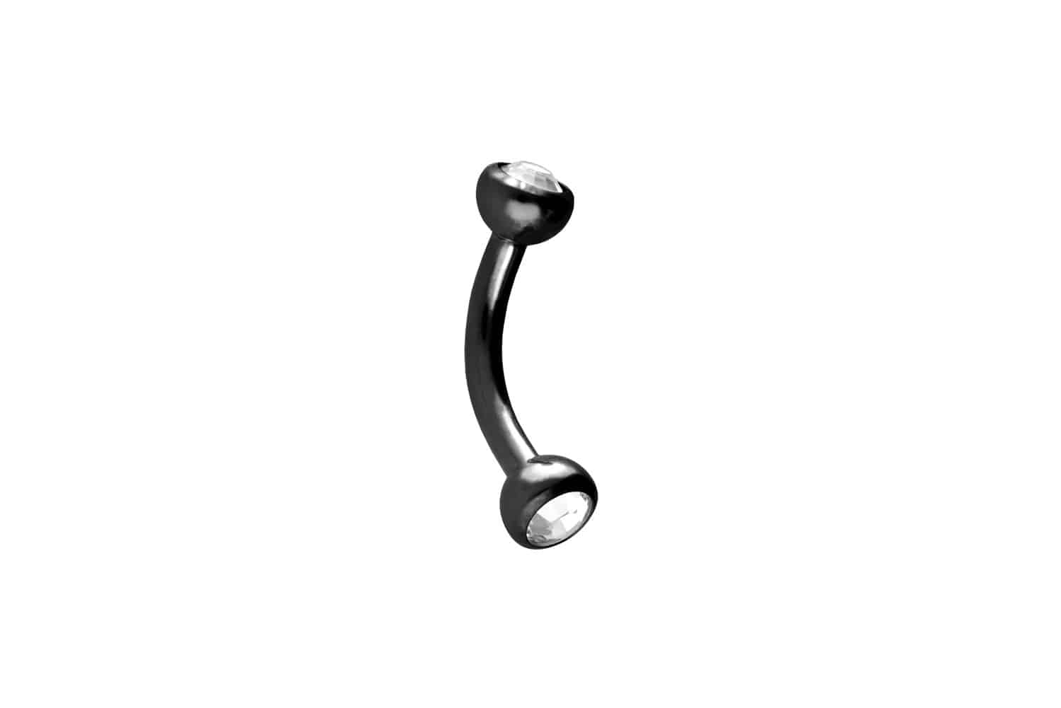 Titan Piercing Banane ZWEI KRISTALLE